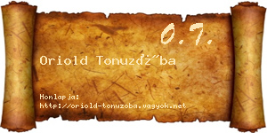 Oriold Tonuzóba névjegykártya